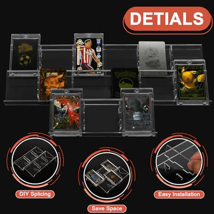 WANGDEFA Acrylic Card Tray 15 Slot Organizer Display Storage for Office Home (Without Cards)