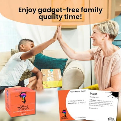Junior - Vocabulary Word Game for Kids 8+ - Fun Family Conversation Starters - Reading Games for Elementary & Middle School - 150 Vocabulary Flash Cards/Conversation Cards - style: Junior