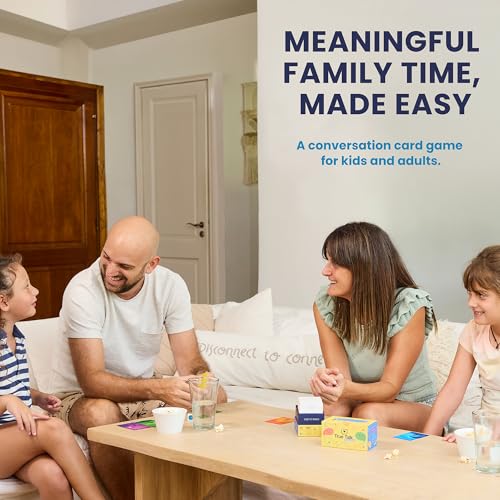 True Talk Family Edition Conversation Starter Card Game, 200 Conversation Cards for Kids and Families, Screen Free Family Game for Dinner, Game Night, Road Trips and Holidays