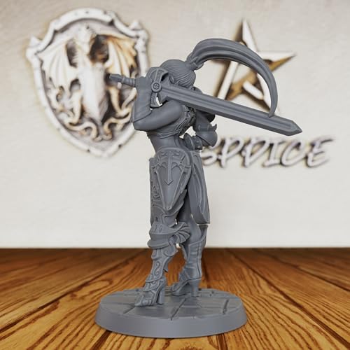 Heroic Scale Unpainted Fantasy Minis - 32mm Professional Miniature Game Figure for Role Playing & TTRPG, Detailed Tabletop Gaming Miniatures for Dungeon Masters - 5.5cm Human Warrior (AS384)