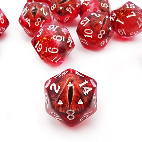 Bescon's Polyhedral Dragon Eye 20 Sides Dice 5pcs Set, Standard Size of 20MM - color: Dragon Eye D20 5pcs Set