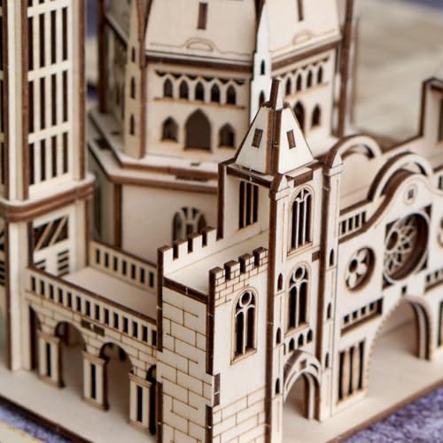 3D Wooden Puzzles for Adults, DIY Castle Model Building Kit | Creative Craft & Model Kits for Adults, DIY Assembly Puzzle Desk Decor, Holiday Gift for Xmas, Teens Men 14+, STEM Project - style: Castle