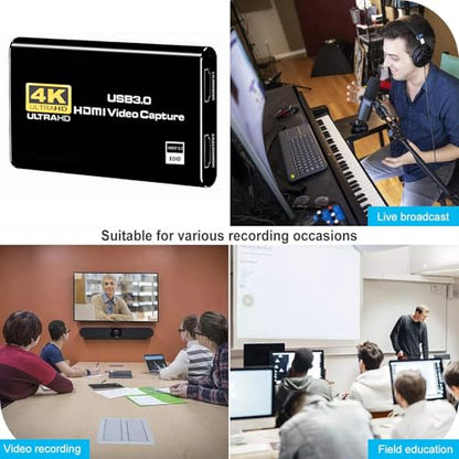 Capture Card for Streaming 4K HDMI Video Capture Card | Game Capture Card, 1080P 60FPS Video Capture Device, HDMI to USB 3.0 for Camera/Xbox/PS4/PS5/PC/OBS/PC/Mac Windows 10/11