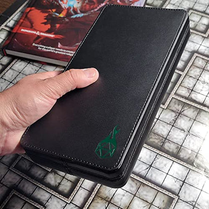 Forged Dice Co. Premium Large Divided Case - Combined Box and Tray - Holds Polyhedral Sets - 21 Felt-Lined Chambers - Magnetic Lid Closure - Perfect Metal Storage Box - Green - color: Green