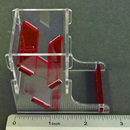 Mini Dice Tower | Fits 10mm & 12mm Dice | Rolls 10mm & 12mm mini dice — not 16mm+ | Collapsible flat-pack | Tool-free assembly | Catch tray | One kit - color: Translucent Red & Clear