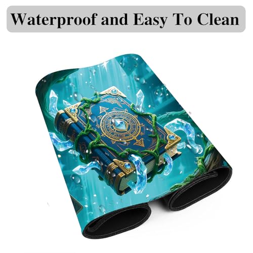 for MTG Playmat, for TCG Play Mat, 24 x 14 inches, Magic Game Card Mat Commander Playmat,Trading Card Inked Game Mat,Battle Game Rubber Non-Slip Mat - Magic Book - color: Magic Book