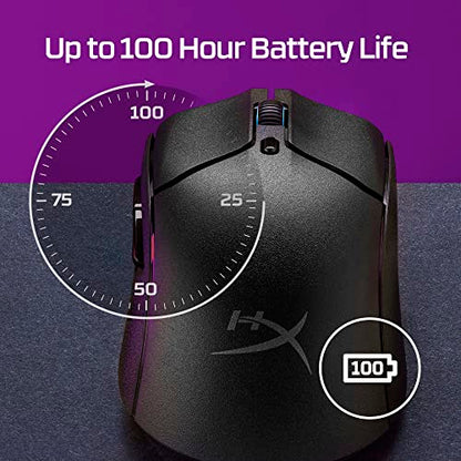 HyperX Pulsefire Haste 2 – Wireless Gaming Mouse- Ultra Lightweight, 61g, 100 Hour Battery Life, Dual Wireless Connectivity, Precision Sensor - Black - color: Black, size: Wireless, style: Pulsefire Haste 2