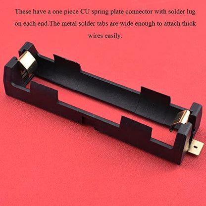 HAHIYO 18650 1 Slot Battery Holder Clip Storage Case Copper Good Contacts 3.7V DIY Charging Power Not Leak Secure Snug Hold Wide Tab Easy Solder Remove for Circuit PCB SMT Parallel Pin 2PCS - style: 18650(Parallel Pin-1 Slot)-2P