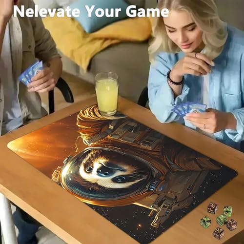 for MTG Game Playmat - 24 x 14 inches with Dices and Storage Bags, Non-Slip Base for TCG and Board Game Card Mats, Trading Card Games Mat, Sloth Astronaut Pattern Collectible Card Playmats - color: Jv-playmat-p7-1-h225