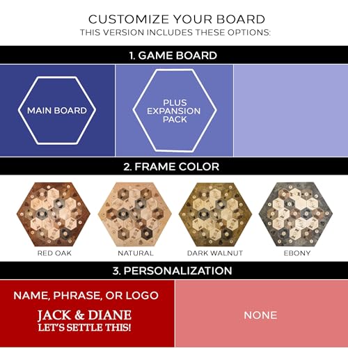 Personalized Wood Settler Game Board with Expansion Pack - 2-6 Players | Includes: Main Board and Expansion Pack | Compatible with Settler's of Catan - color: Custom: Board+expansion, size: Custom
