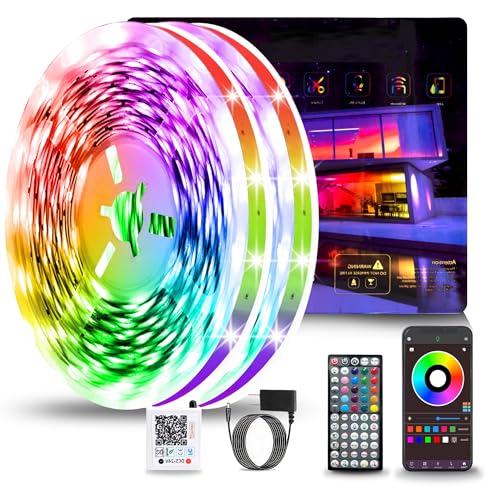 NBBUFF Led Lights for Bedroom 300FT (2 Rolls of 150FT), RGB Led Strip Lights with Music Sync Color Changing, Remote & App Controll Led Lights for Room and Party, Super Long LEDs for Bedroom Ambiant - size: 300 ft
