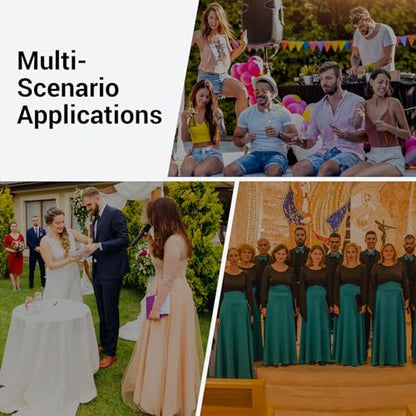 TONOR Wireless Microphones System with 4x10 Channels Cordless Handheld Microfono Inalambrico, 60 m/200FT UHF Range, Mics with Stable Signal Transmission for Karaoke Singing Party Church Wedding - style: 4 Handheld Mics Grey