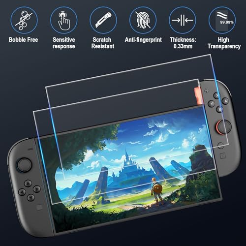 HEYSTOP Accessories Bundle for Nintendo Switch 2, Dockable Protective Case | Tempered Glass Screen Protector, Racing Steering Wheels, Joy Con Controller Grip Covers, Console Gaming Starter Kit