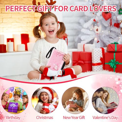 Small 1 Pocket Card Binder for Cards,Mini Trading Card Binder Holder Fits 80 Cards with 40 Removable Sleeves,Card Collection Binder Album Book Case for TCG,MTG,Sports Games (Sakura Cat) - color: Sakura Cat