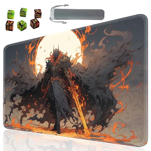 Board Game for TCG Playmat Table Mats Games Size 60X35 cm Mousepad Compatible for MTG RPG CCG Trading Card Game Play mats with 6 Dice (Playmat 5) Warrior - color: SOTW-playmats-1-5