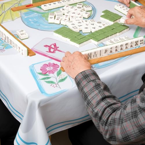 Hahafelt Mahjong Table Cloth for Card Table Washable Mahjong Cocktail Tablecloth 55 x 55 Inch Square Party Tablecloth Gift Game Cover for Party Restaurant Indoor and Outdoor Dining Various Gatherings