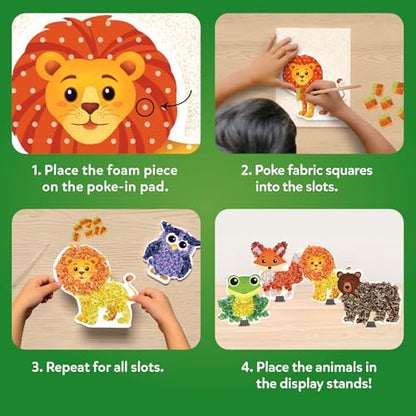 Skillmatics Poke-in Art – Animals, Mess-Free DIY Wood Craft Kit for Kids | Creative Fine Motor Activity, Pretend Play & Room Decor, Gift for Girls & Boys Ages 4, 5, 6, 7, 8, 9 - style: 4. Animals