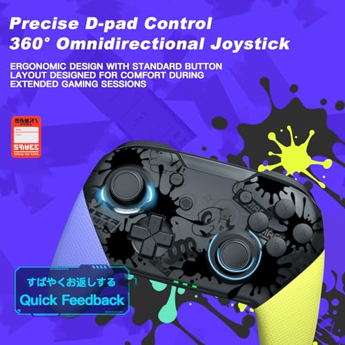Dritrip Switch Controller, Wireless Pro Controller Compatible with Switch/Switch Lite/Switch OLED, Switch Remote Gamepad with Joystick, Double Vibration, Wake-up and Motion Control