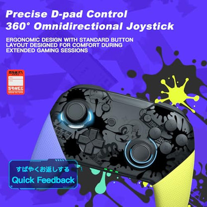 Dritrip Switch Controller, Wireless Pro Controller Compatible with Switch/Switch Lite/Switch OLED, Switch Remote Gamepad with Joystick, Double Vibration, Wake-up and Motion Control