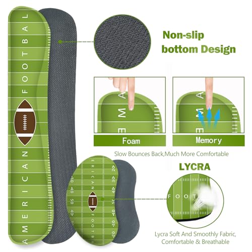 ARTSO Green Desk Mat Set, Extended Gaming Mouse Pad with Wrist Rest Support +Keyboard Wrist Rest +Coaster, Large Cute Mousepad, American Football Field - color: American Football Field