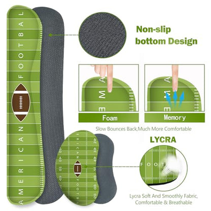 ARTSO Green Desk Mat Set, Extended Gaming Mouse Pad with Wrist Rest Support +Keyboard Wrist Rest +Coaster, Large Cute Mousepad, American Football Field - color: American Football Field