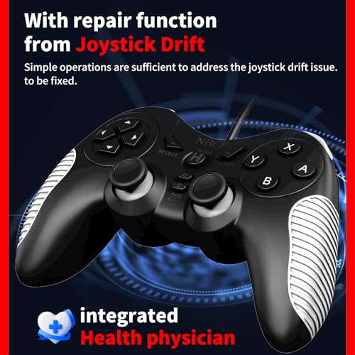 NBCP W5 Wired Controller for Switch 2,Switch,PC,PS3 Gamepad | Dual Vibration,Hall Effect Joystick,Turbo,Wake-up,C Button,Screenshot,10-Foot USB Cable,Plug and Play,Black