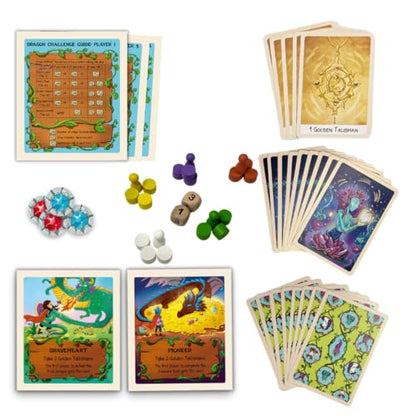 Dragon Hoard Board Game, Fantasy Adventure for Kids and Family, Fight Dragons to Win Gold, Fun and Easy Strategy, Semi-cooperative gameplay, Ideal for Family Game Nights, Ages 8+, 30 mins, 2-5 Players
