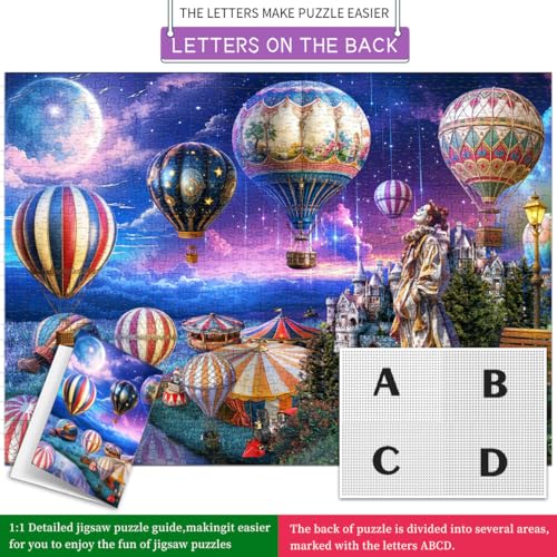 HUADADA-The Clown who Looks up to Freedom-Jigsaw Puzzles for Adults 1000 Pieces, Interlock Perfectly No Dust, Impossible Difficult Hard Fun 1000 Piece Jigsaw Puzzles for Adults-1:1 Poster - color: The Clown Who Looks Up to Freedom