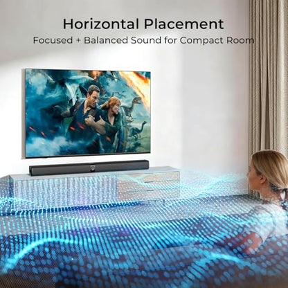 Sound Bar for Smart TV, Soundbar with Bluetooth/ARC/Opt/AUX Connect, Auto Volume Boost, 3 Equalizer Modes, 2 in 1 Detachable Soundbar for TV/PC/Gaming/Projectors - color: Black