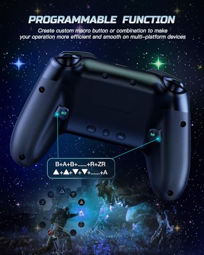 VOYEE Switch Controllers for Switch/Lite/OLED/PC Windows, RGB Star LED | Wireless Pro Controller, Programmable, One-key Pairing, Wake-up, Turbo, Vibration, 6-Axis Gyro Control, 10-15H Runtime