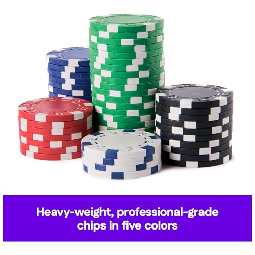 Spin Master Games Cardinal Classics 100-Piece Poker Set | Classic Game, 100-Piece Casino-Style Poker Chip Set, Includes Plastic Tray for Organization, For 2-10 Players, Ages 8 & Up - style: Heavy Weight 100 pcs Porker Chips