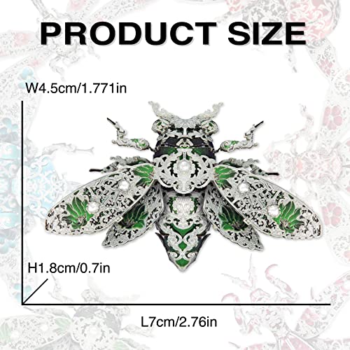 Piececool Metal 3D Puzzles for Adults, Cicada 3D Model Building Kits Insect Themed Animal Fashion Brooch Assembling DIY Crafts Creative Gifts - color: Cicada