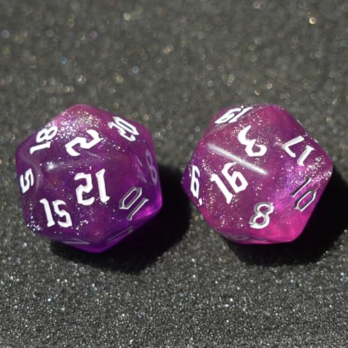 10PCs D20 Polyhedral Dice Set 22mm for DND RPG MTG Dungeons and Dragons Dice (Pink) - color: Pink
