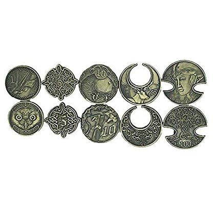 Norse Foundry Adventure Coins - A Set of 10 Metal Plated Novelty Coins in Elven Style - Perfect for Any Roleplaying Game (RPG) or LARP Session - style: Elven