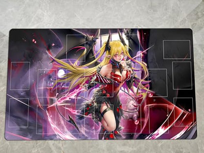 Playmat Lacrima The Scarlet Sorrow TCG CCG 트레이딩 카드 게임 매트, 존 및 백 1개(ZC056-C)
