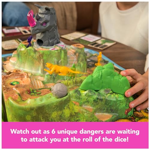 Spin Master Games, Jumanji Stampede, 3D Adventure Cooperative Board Game, for Fans of the Jumanji Movies, Face Off Against Jungle Emergencies, 2-4 Players, for Ages 8 & Up - style: Stampede 3d Board Game
