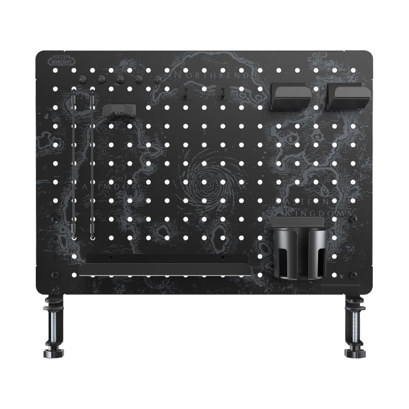 Blizzard Wow Official Licensed Heavy Duty Metal Pegboard Map of Azeroth | Wall & Desktop Organizer, Peg Board Panel with 7 Kinds of Accessories, Efficient Storage for Home and Office, 22.8 * 16.6Inch - size: 22.8" * 16.6"-1 Pack