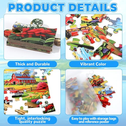 6 Pack 36-Piece Large Jigsaw Puzzles for Seniors Easy Dementia Alzheimer Products Dementia Activities Memory Training Game for Elderly Alzheimer's Patients in Nursing Home Gift (Style 2) - style: Style 2