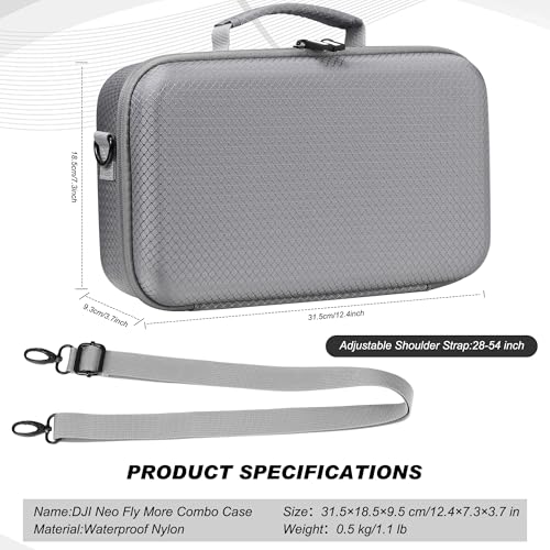 NEO Case, Waterproof hard Carrying Case for DJI NEO, Travel Storage Bag for DJI NEO Fly More Combo, Compatible RC-N3/N2 remote controller/Intelligent Flight Battery/Charging Hub and Accessories
