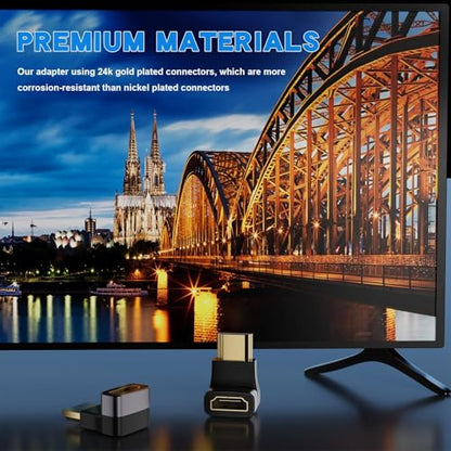 PANPEO 8K@60Hz Right Angle HDMI Adapter, 90 Degree and 270 Degree HDMI Adapter (2 Pack) - size: 2 Pack