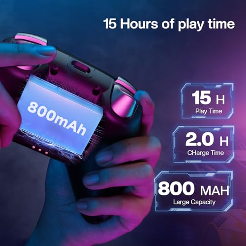 ECHTPower PC Gaming Controller–Wireless for PC with Hall-Effect Joysticks, 1000Hz Polling Rate, No Drift, Turbo & Vibration, Compatible with Windows/Switch/iOS/Android/Steam –Place & Charge Dock - color: Black2