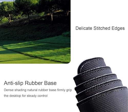 Golf Course Desk Mat Green Large Extended Mouse Pad XL Desk Pad Gaming Mousepad Keyboard Mouse Mat for Computer Laptop 31.5''X11.8'' Non-Slip Rubber Base with Stitched Edges - color: Golf Course