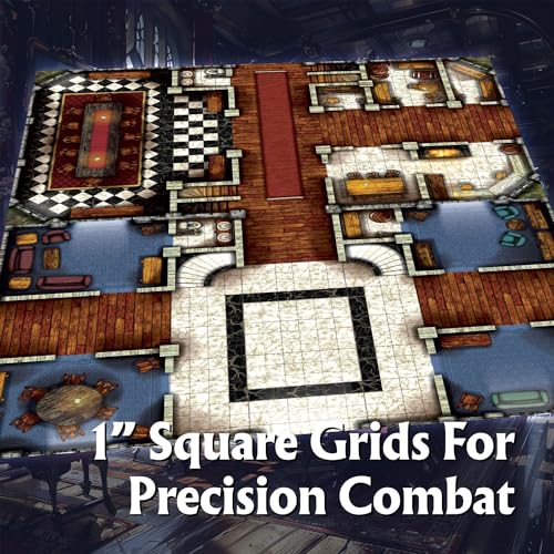 Arcknight The Highborne Manor Roleplaying Battlemaps; 16 Modular RPG Maps in 8 Double-Sided Pages, 1" Square Grid, Modular & Versatile Design for Tabletop Gaming - for Dungeons & Dragons, Pathfinder - style: Highborne Manor
