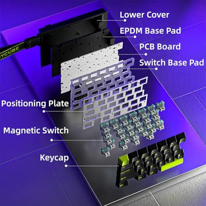 FKZ M30HE Rapid Trigger Gaming Keyboard,Hall Effect Magnetic Switch One Handed Hot Swap RGB Wired Mechanical Keyboard Adjustable Actuation 8K Hz Polling Rate Macro Keypad for E-Sports Gamer (Black) - color: Black