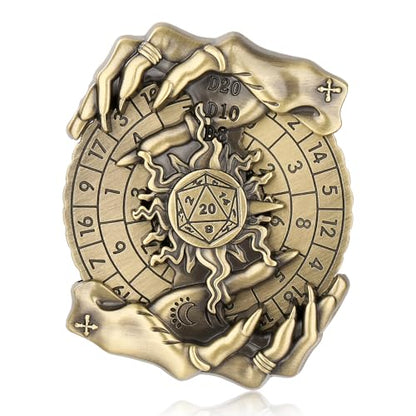Spinner DND Dice Set, Metallic D&D Dice, Magic Hand Roulette Dice Spinner for DND Dice Set, D&D Gifts with Gift Box, Role Playing Game Board Game Accessories, Bronze - color: Bronze
