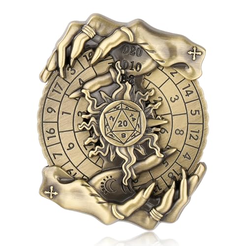 Spinner DND Dice Set, Metallic D&D Dice, Magic Hand Roulette Dice Spinner for DND Dice Set, D&D Gifts with Gift Box, Role Playing Game Board Game Accessories, Bronze - color: Bronze