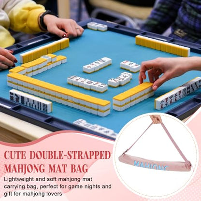 35 Inch Long Velvet Mahjong Mat Bag Cute Double Strapped Drawstring Mahjong Mat Holder Lightweight Carrying Bag for Board Games Outdoor Travel Storage-Mat Not Include(Purple,1 Pc) - color: Purple