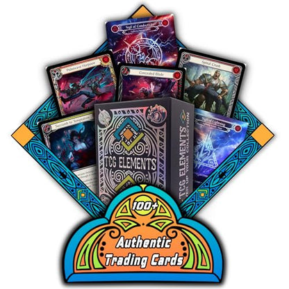 Flesh and Blood TCG Bundle, 100 Uncommon/Common Cards, 5 Foils, 5 Tokens, One Marvel or Majestic Card +TCG Elements Deck Box