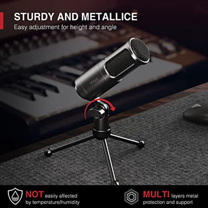 FIFINE K669D XLR Dynamic Microphone Metal for Vocal, Recording | Studio Metal Mic for Podcasting, Cardioid Pattern, Streaming Voice-Over Dubbing Video with Audio Mixer/Audio Interface