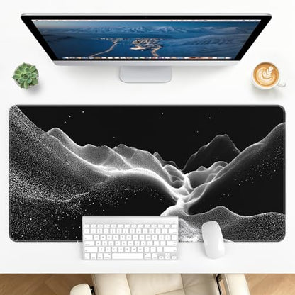 Large Gaming Mouse Pad, XL Desk Protector, Non-Slip Base | 31.5x15.7 in Extended Desk Mat with Stitched Edges for Keyboard, Work, Game, Office, Home PC and Laptop - color: Dot Mountains
